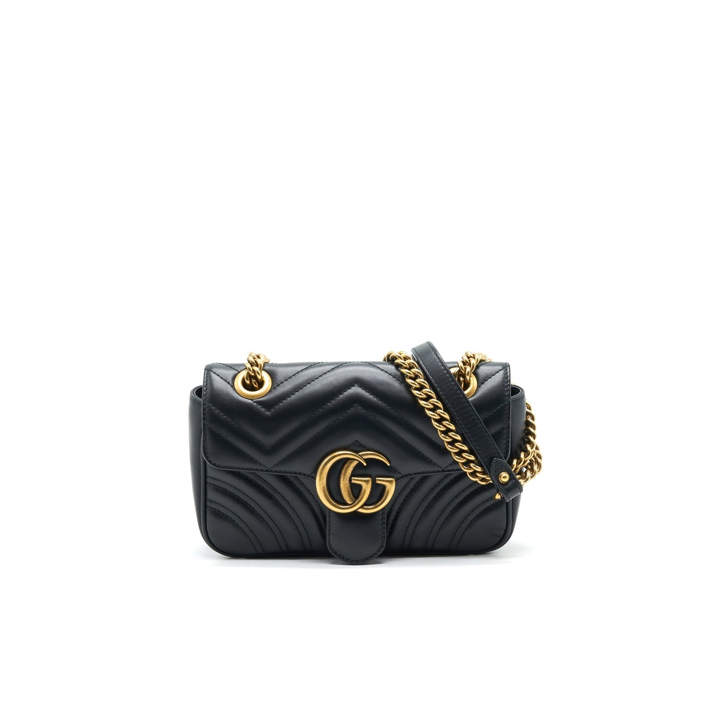 GUCCI GG MARMONT MINI BAG BLACK WITH