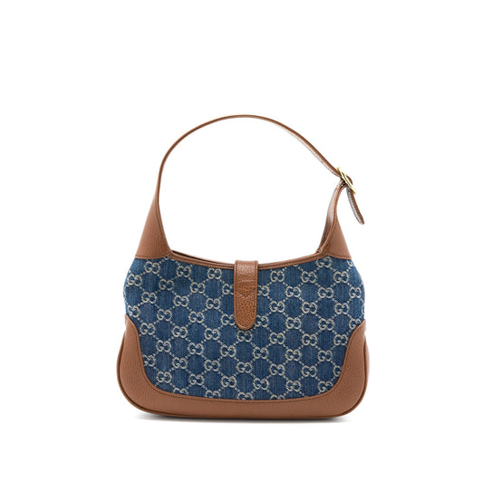 Gucci Jackie 1961 Small Shoulder Bag Denim/Leather Blue/Brown