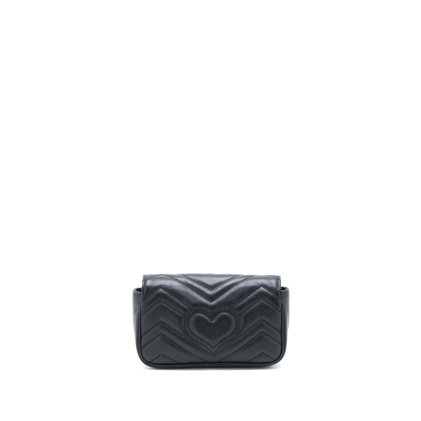 Gucci GG Marmont Super Mini Chain Bag Calfskin Black Brushed