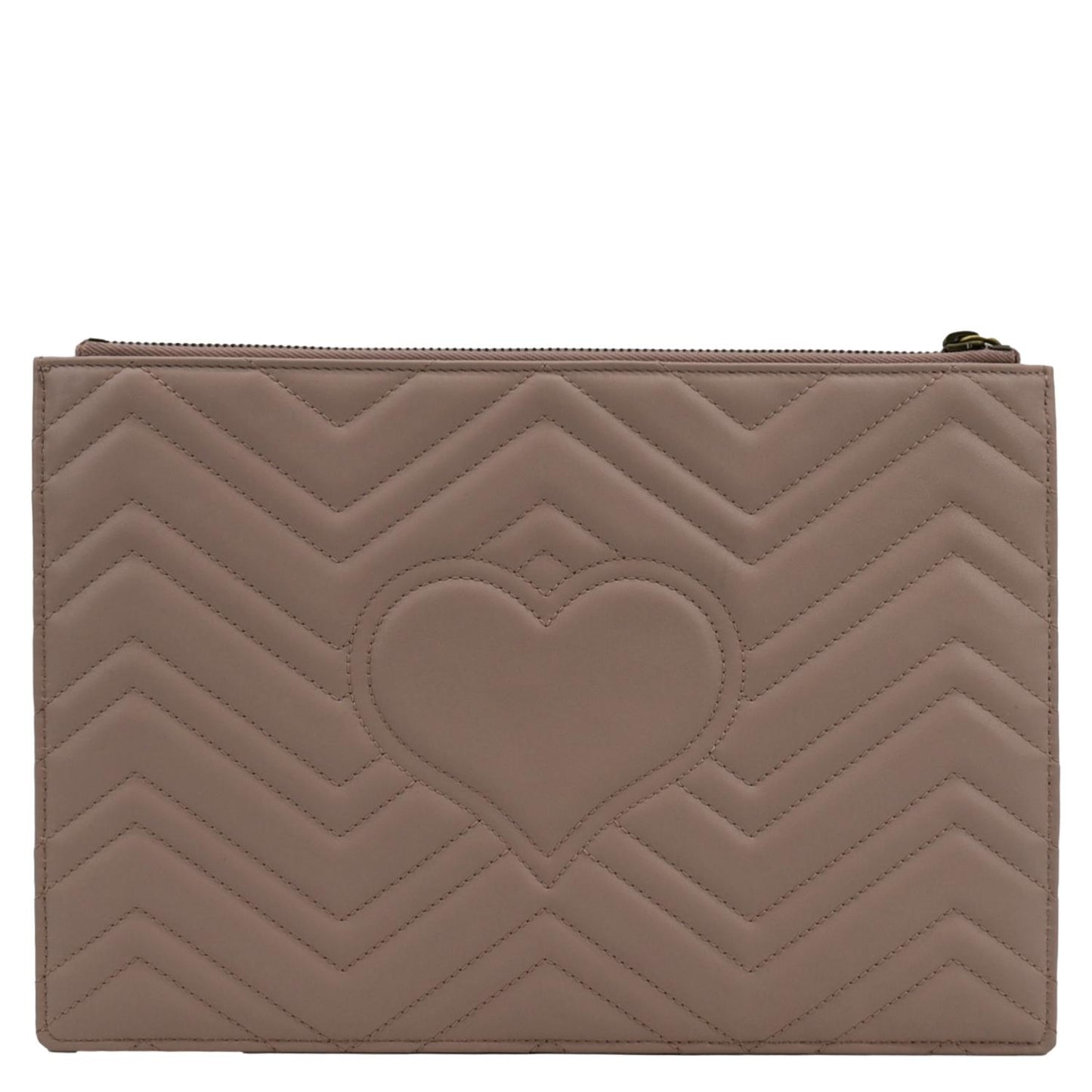 GUCCI GG Marmont Quilted Leather Zip Pouch Bag Pink 476440