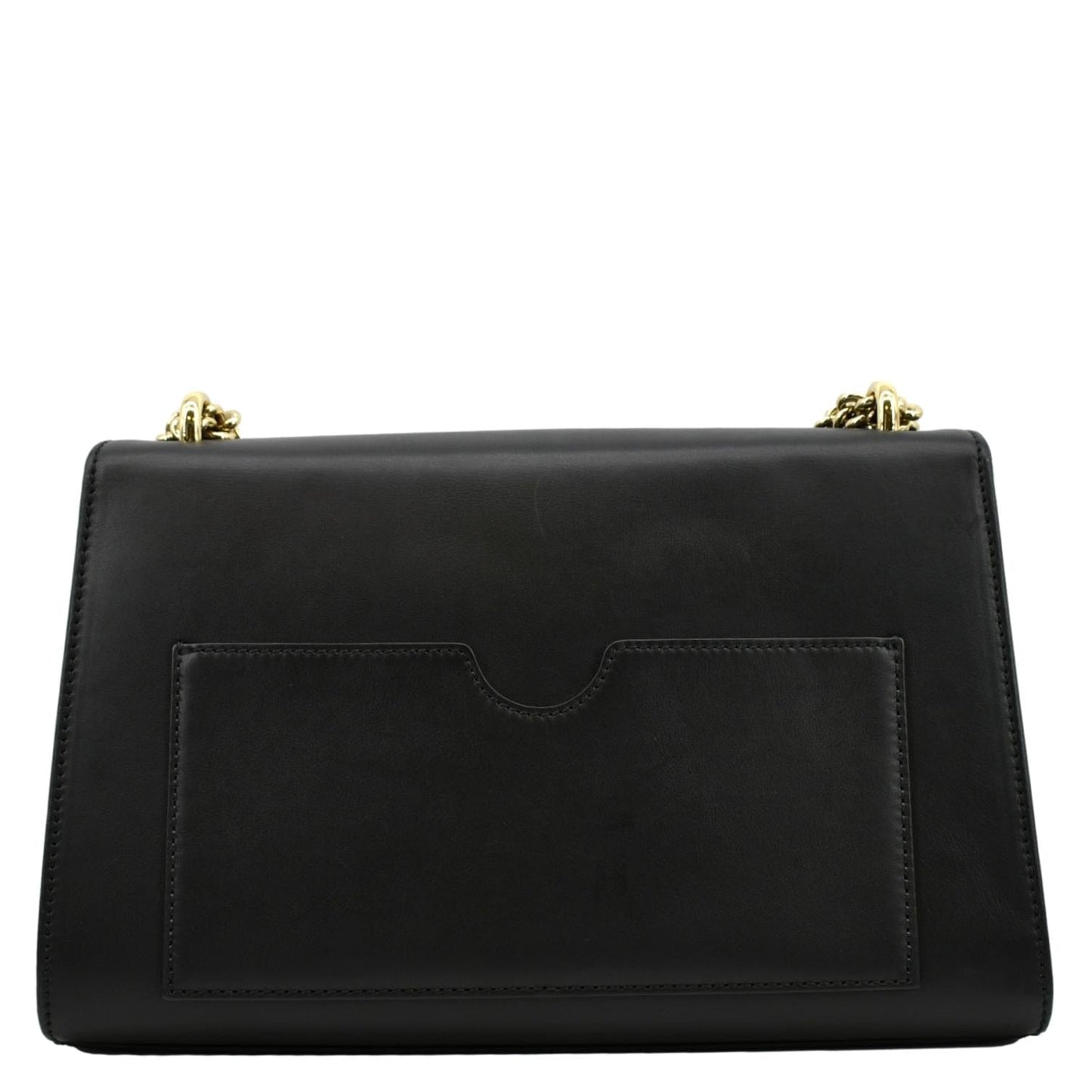 GUCCI Padlock Leather Shoulder Bag Black 409486