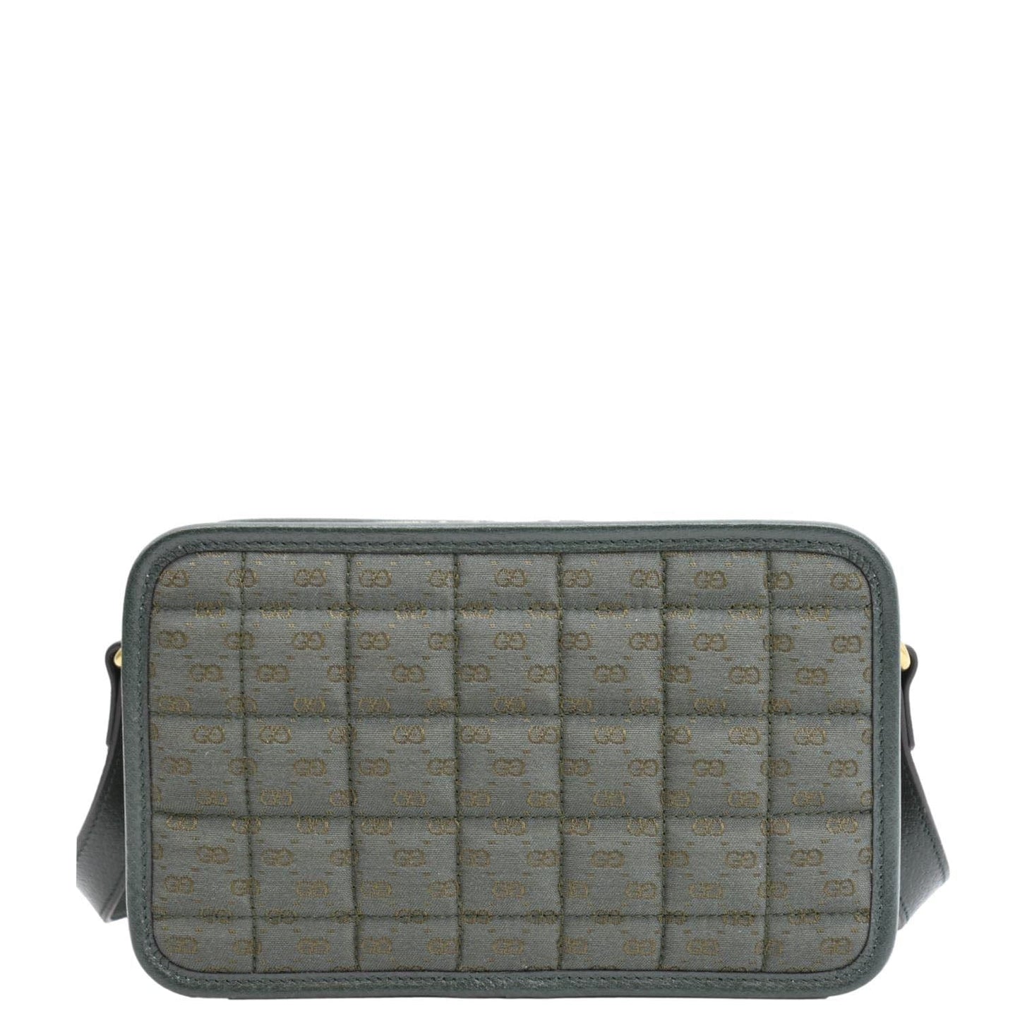 GUCCI Mini Quilted GG Supreme Canvas Crossbody Bag Green 751914