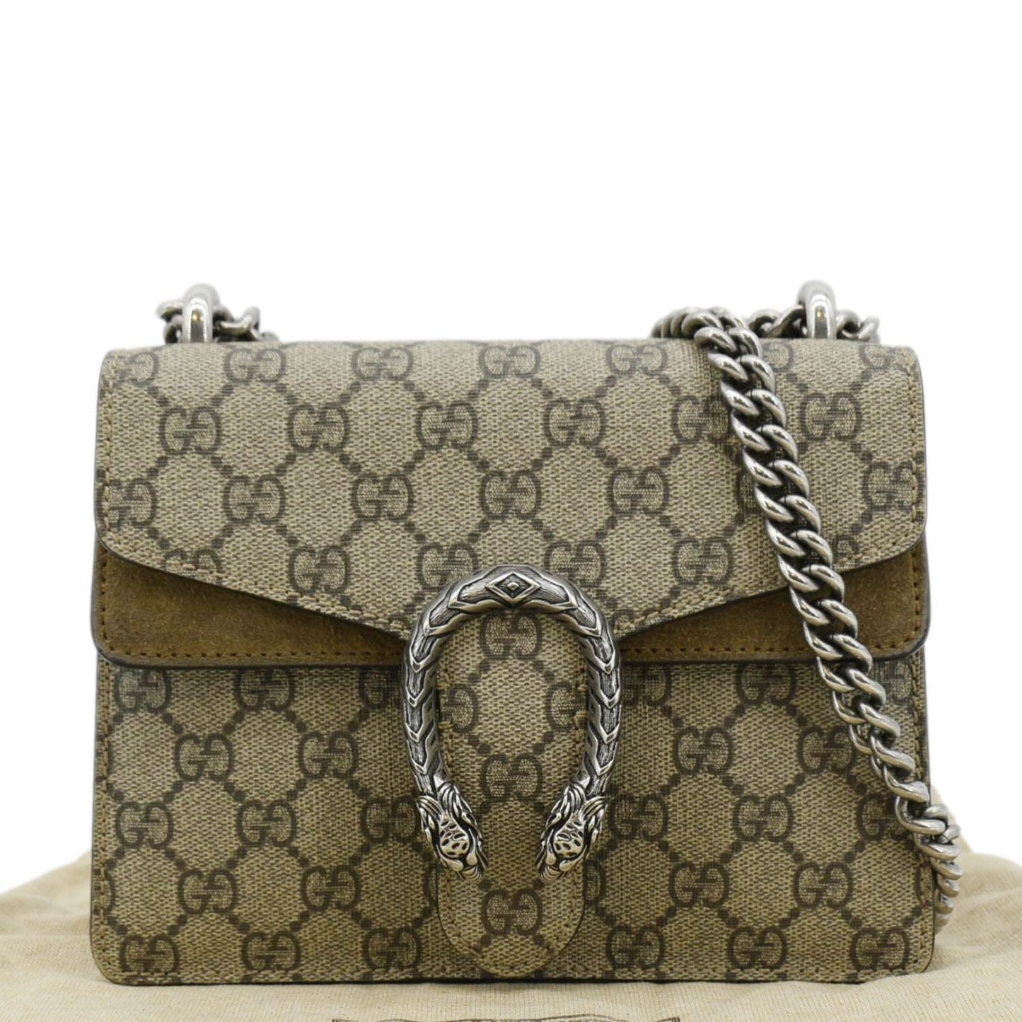 GUCCI Dionysus Mini GG Supreme Canvas Crossbody Bag Beige 421970