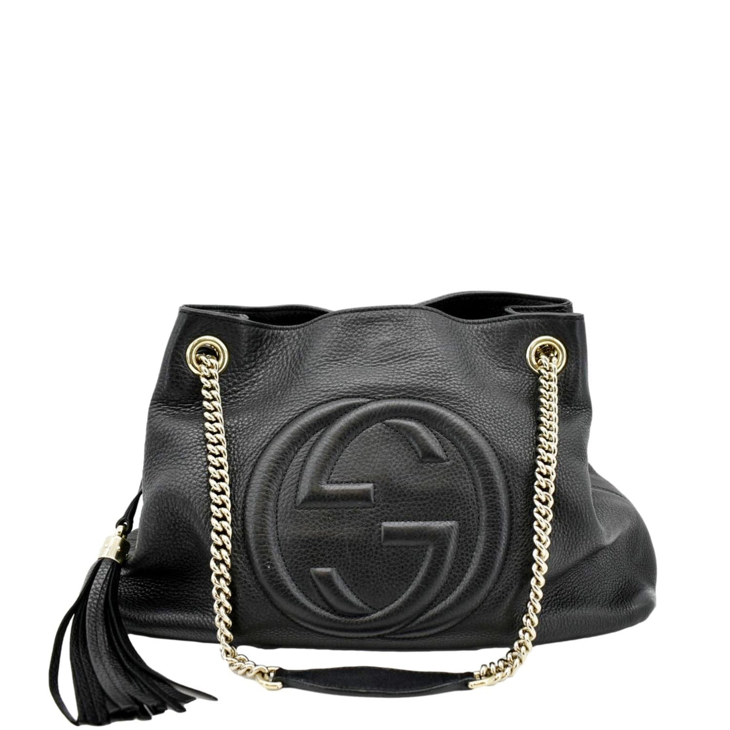 Gucci Soho Medium Pebbled Leather Shoulder Bag Black 308982