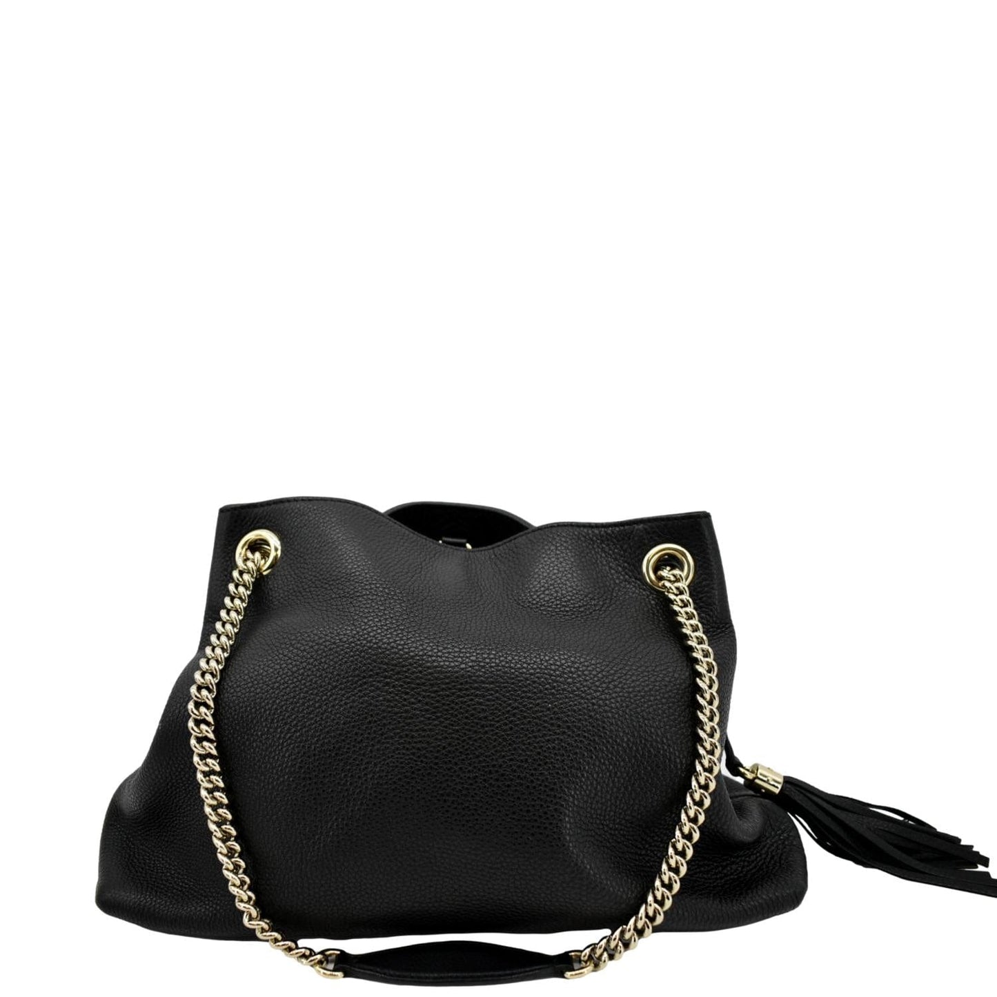 Gucci Soho Medium Pebbled Leather Shoulder Bag Black 308982