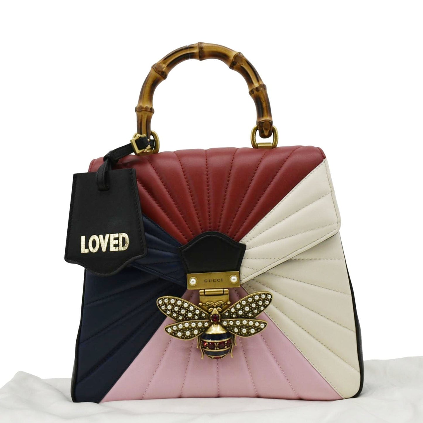 GUCCI Queen Margaret Quilted Leather Bee Backpack Multicolor 476664