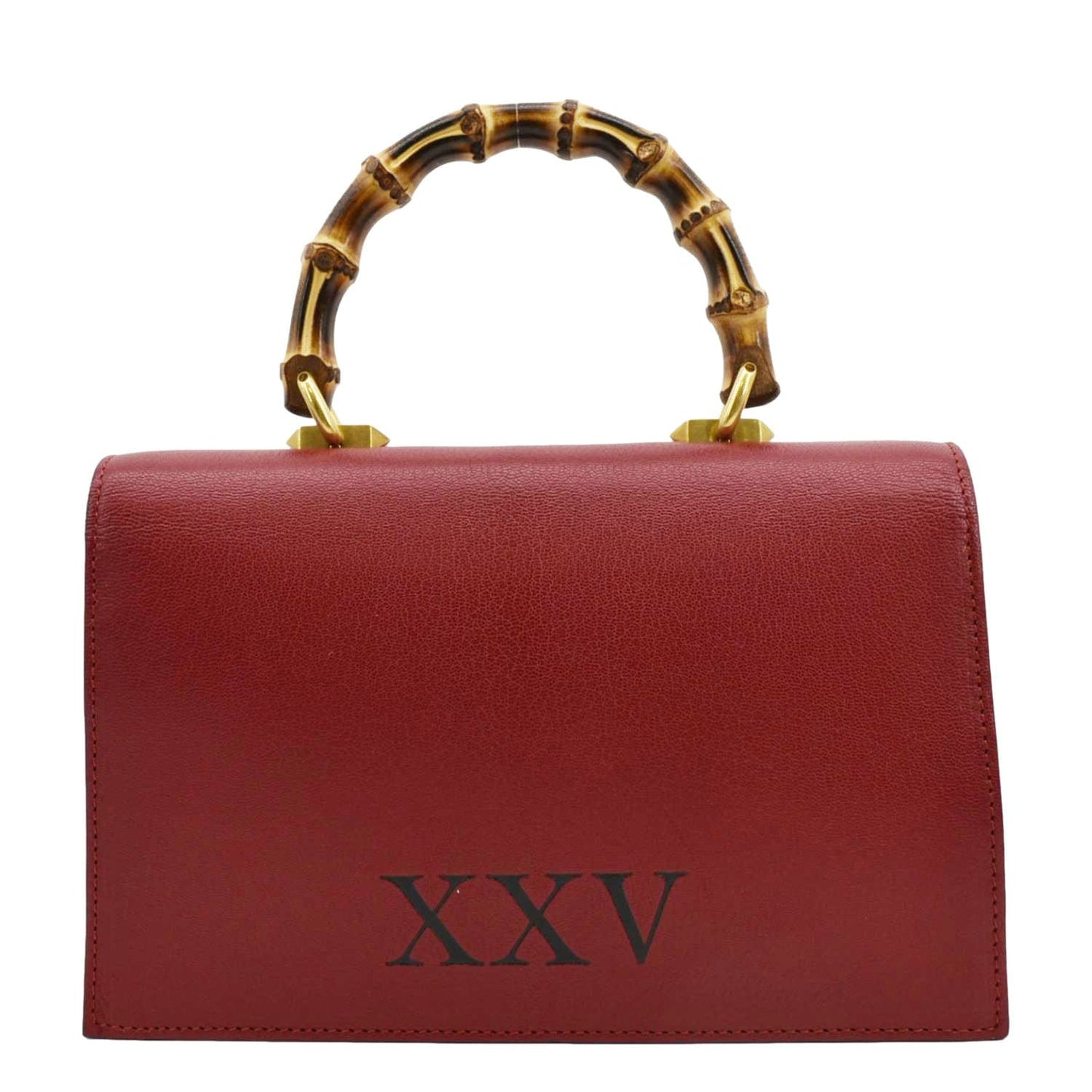 GUCCI Ottilia Leather Top Handle Shoulder Bag Red 488715