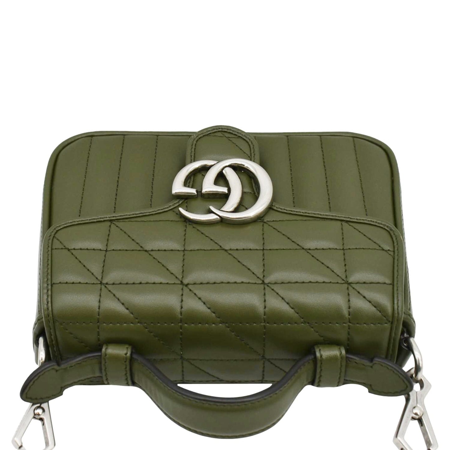GUCCI GG Marmont Mini Top Handle Crossbody Bag Olive 583571