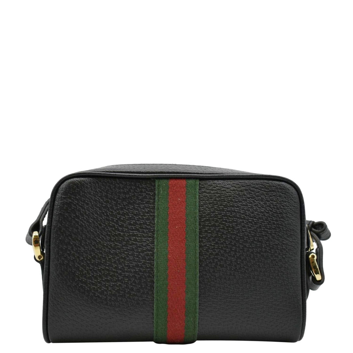 GUCCI Ophidia Web Mini  Leather Crossbody Bag Black 719885