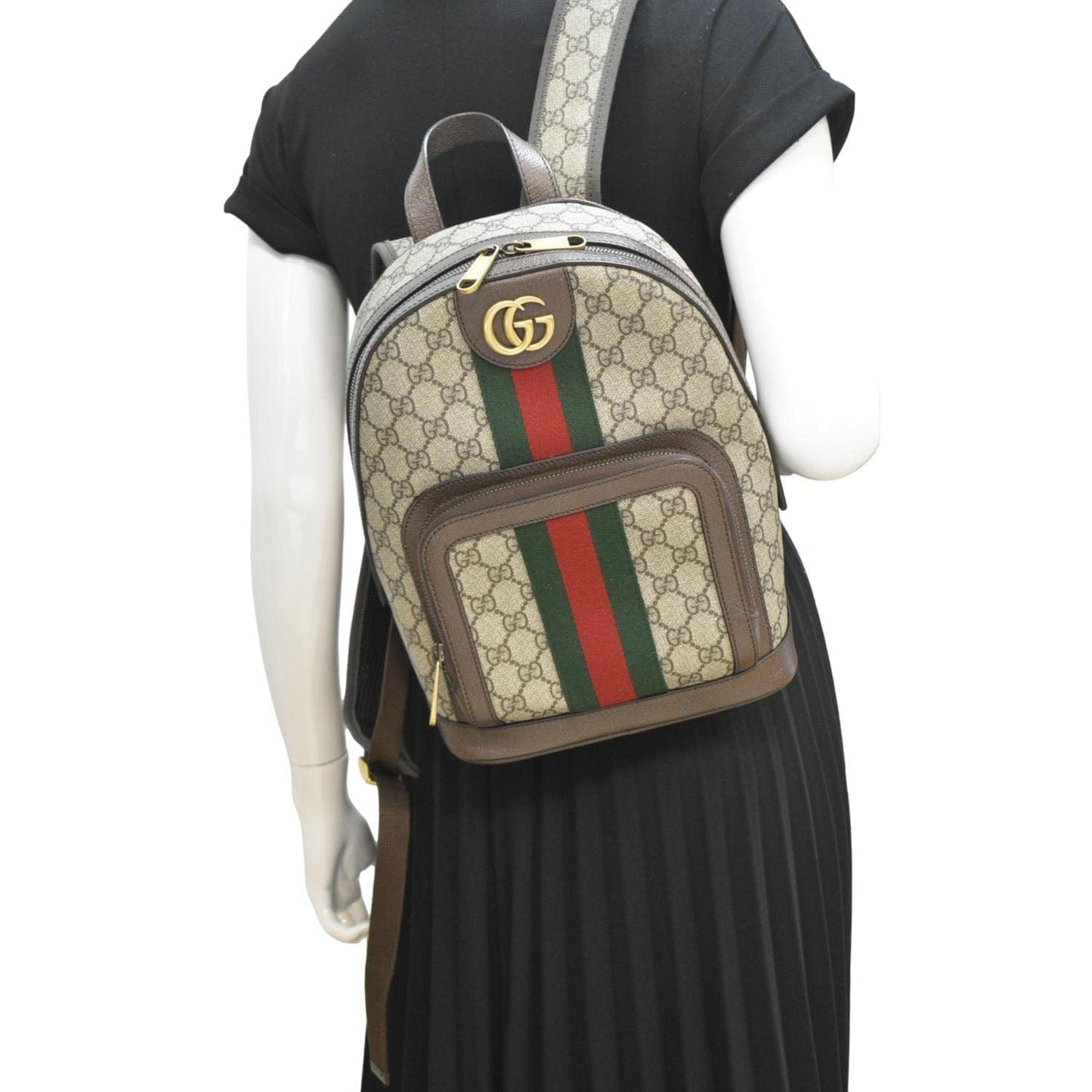 GUCCI Ophidia Small GG Supreme Canvas Backpack Beige 547965