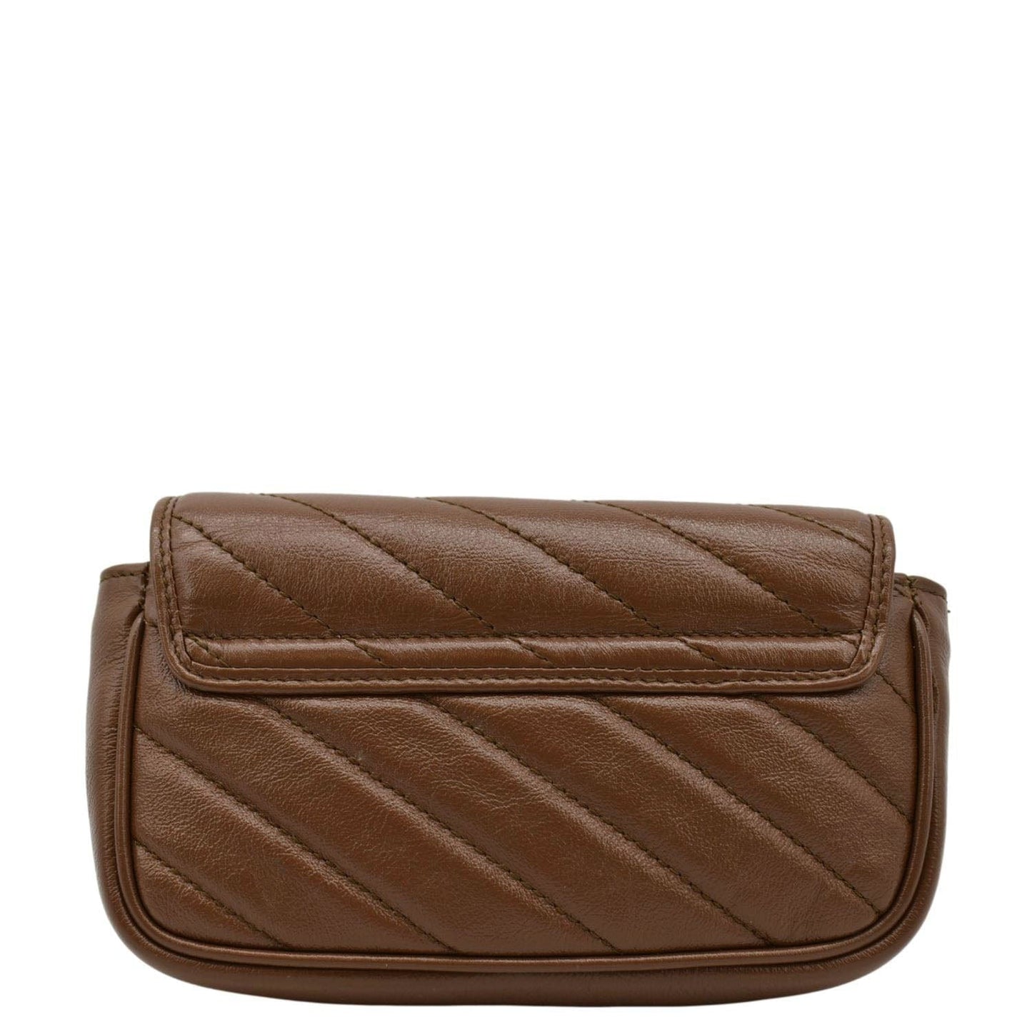 GUCCI GG Marmont Super Mini Matelasse Leather Shoulder Bag Brown 476433