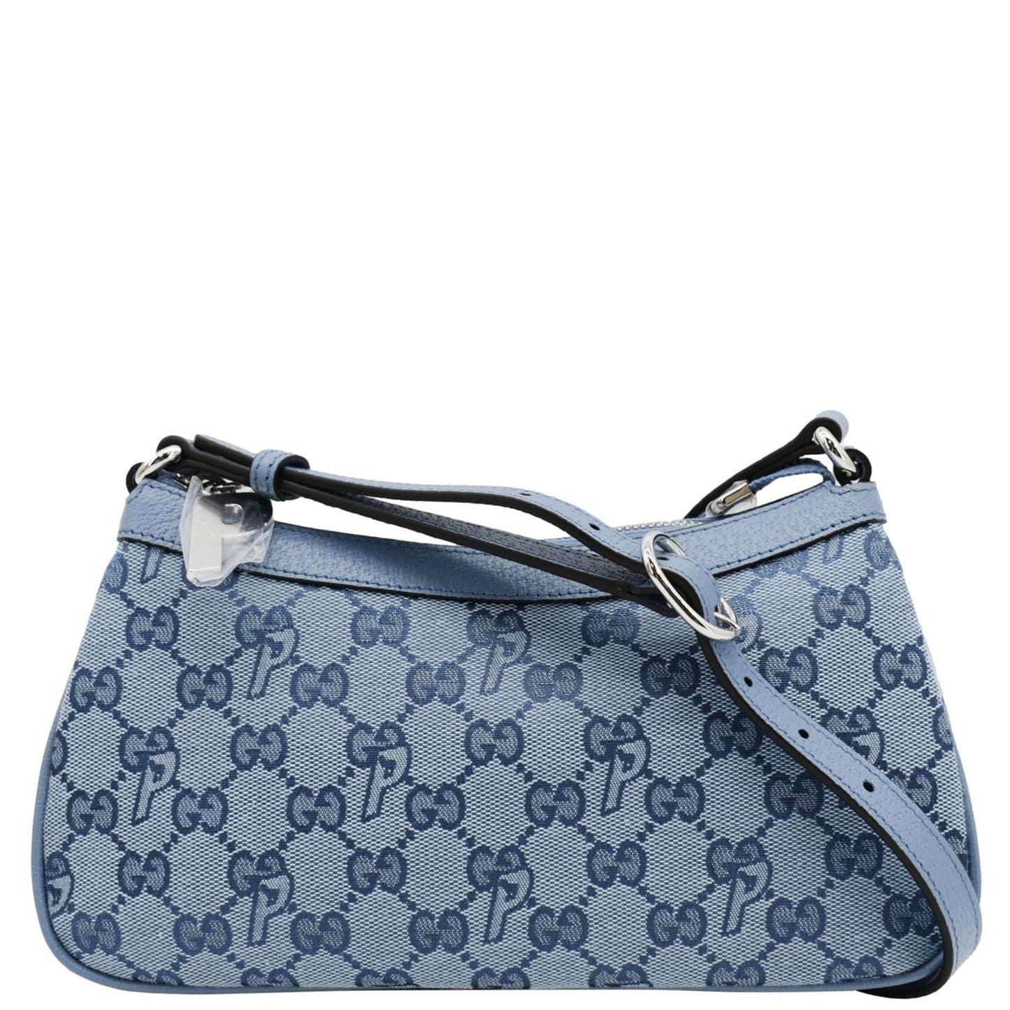 GUCCI X Palace Half Moon Mini GG-P Canvas Shoulder Bag Light Blue 723737