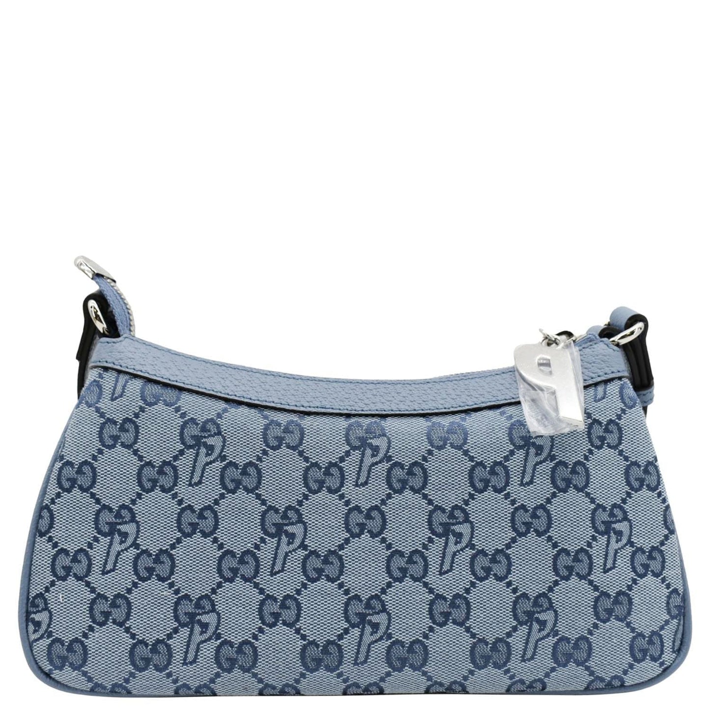 GUCCI X Palace Half Moon Mini GG-P Canvas Shoulder Bag Light Blue 723737