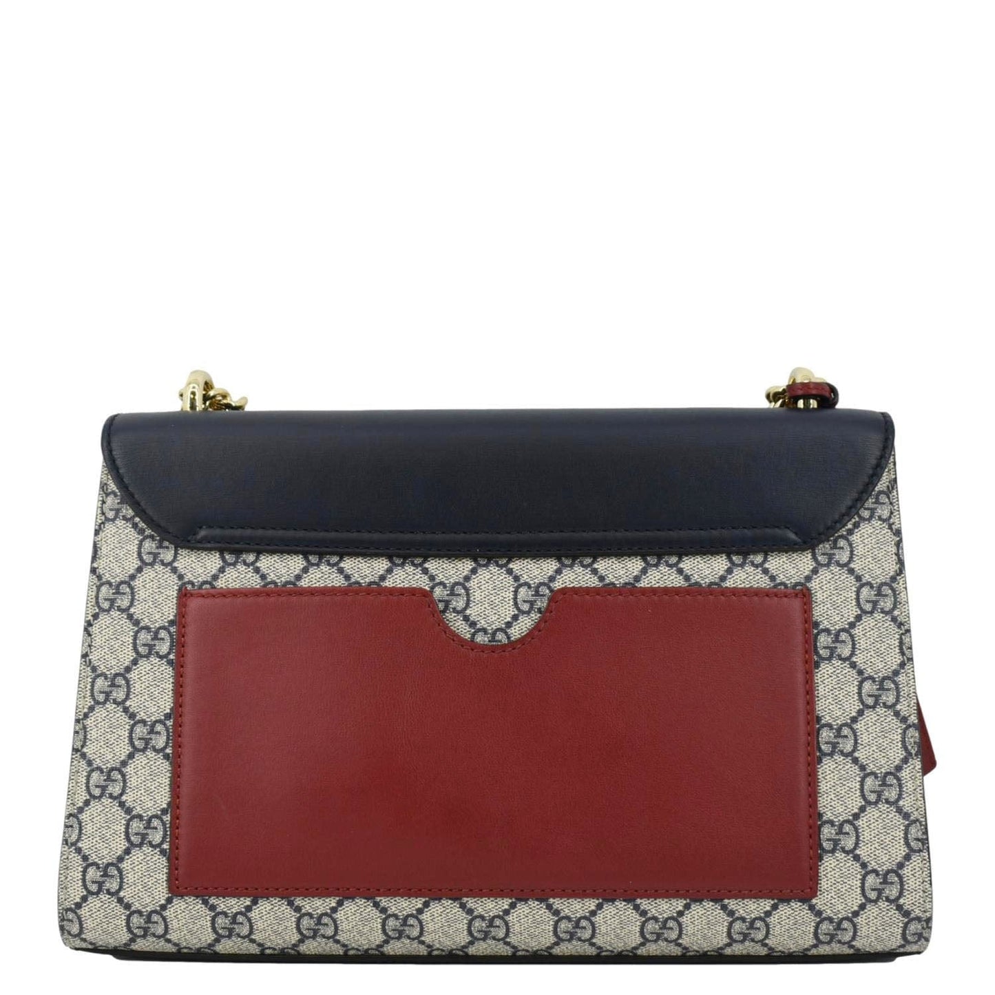 GUCCI Padlock GG Supreme Canvas Shoulder Bag Navy Blue 409486