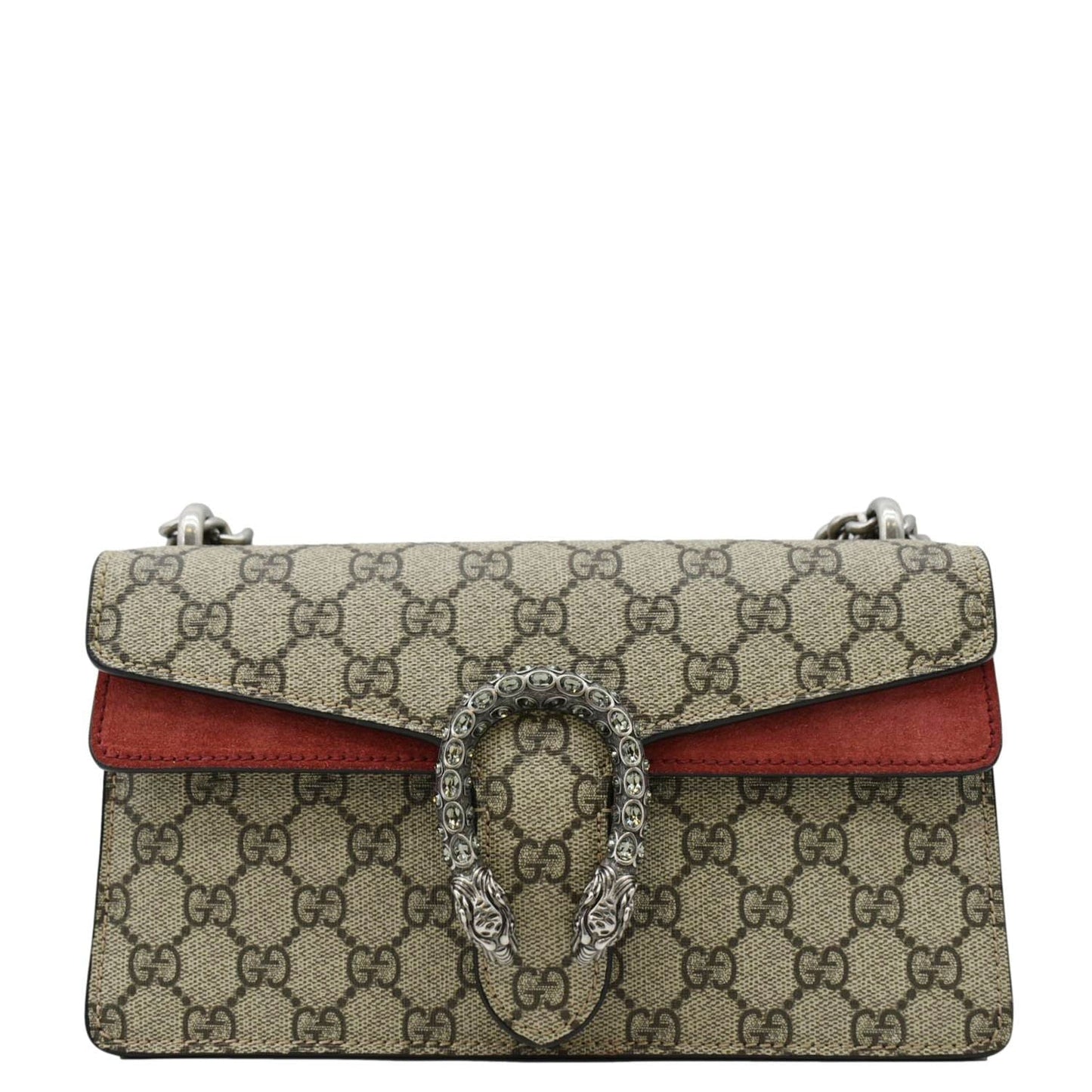 GUCCI Dionysus Small Rectangular GG Supreme Canvas Shoulder Bag Beige 499623