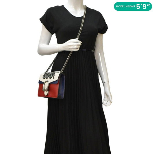 GUCCI Dionysus Embroidered Snake Leather Shoulder Bag Red 421970