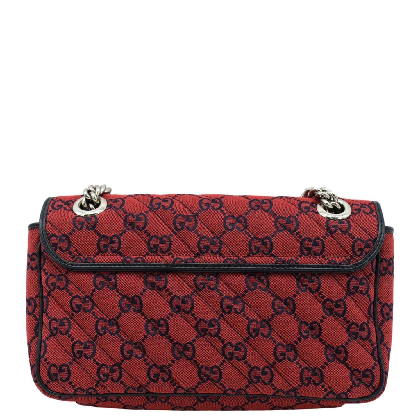 GUCCI GG Marmont Small Floral Embroidered Canvas Crossbody Bag Red 443497