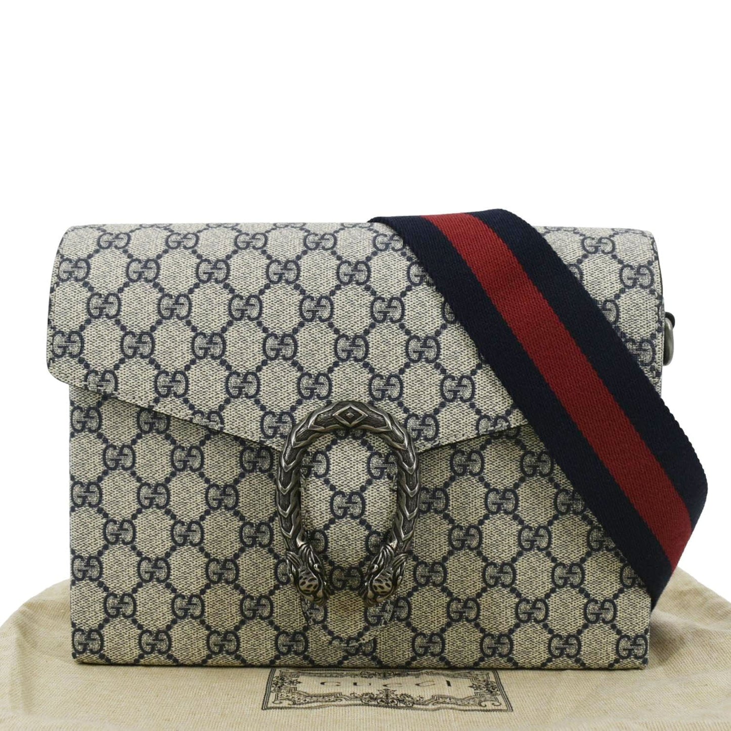 GUCCI Dionysus GG Supreme Canvas Crossbody Bag Navy Blue 725548