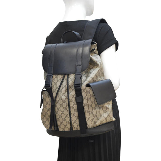 GUCCI Soft GG Supreme Canvas Backpack Bag Beige