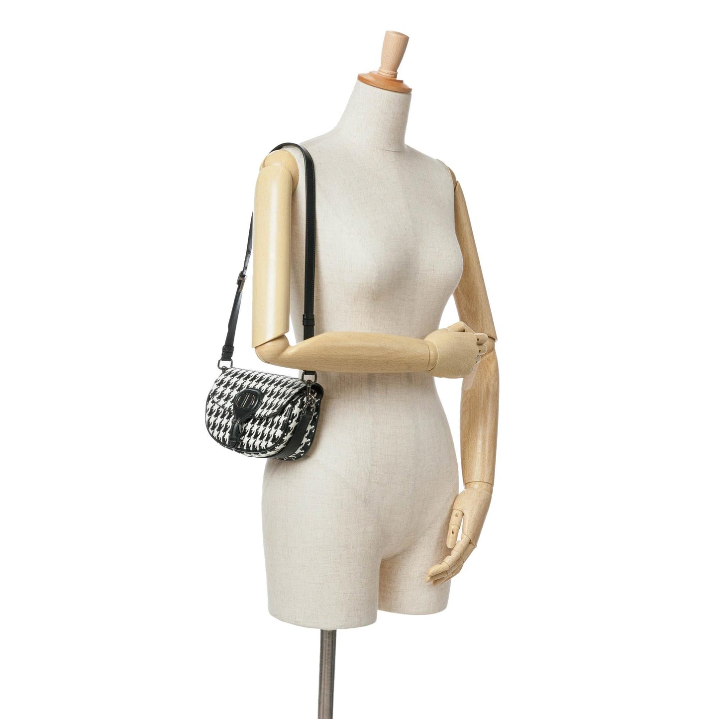 Dior Embossed Calfskin Houndstooth Bobby East West Crossbody