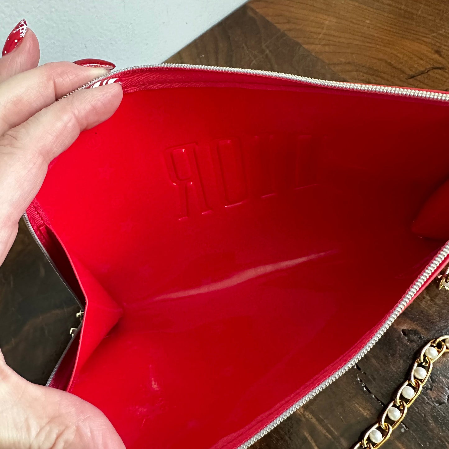 The Junco Crossbody Bag - Christmas Red in Embossed Dior