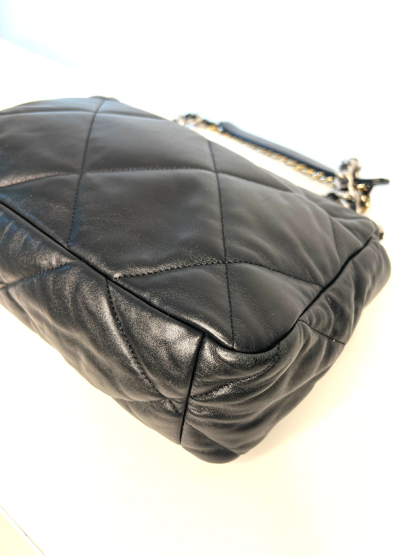 Chanel 19 Large Black Lambskin Chain Shoulder Bag - Preloved