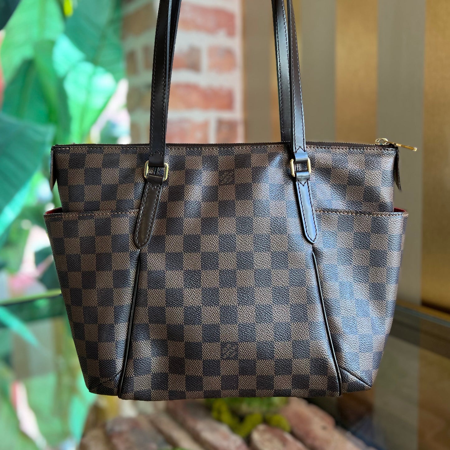 LOUIS VUITTON Totally PM Damier Ebene Canvas Tote Bag