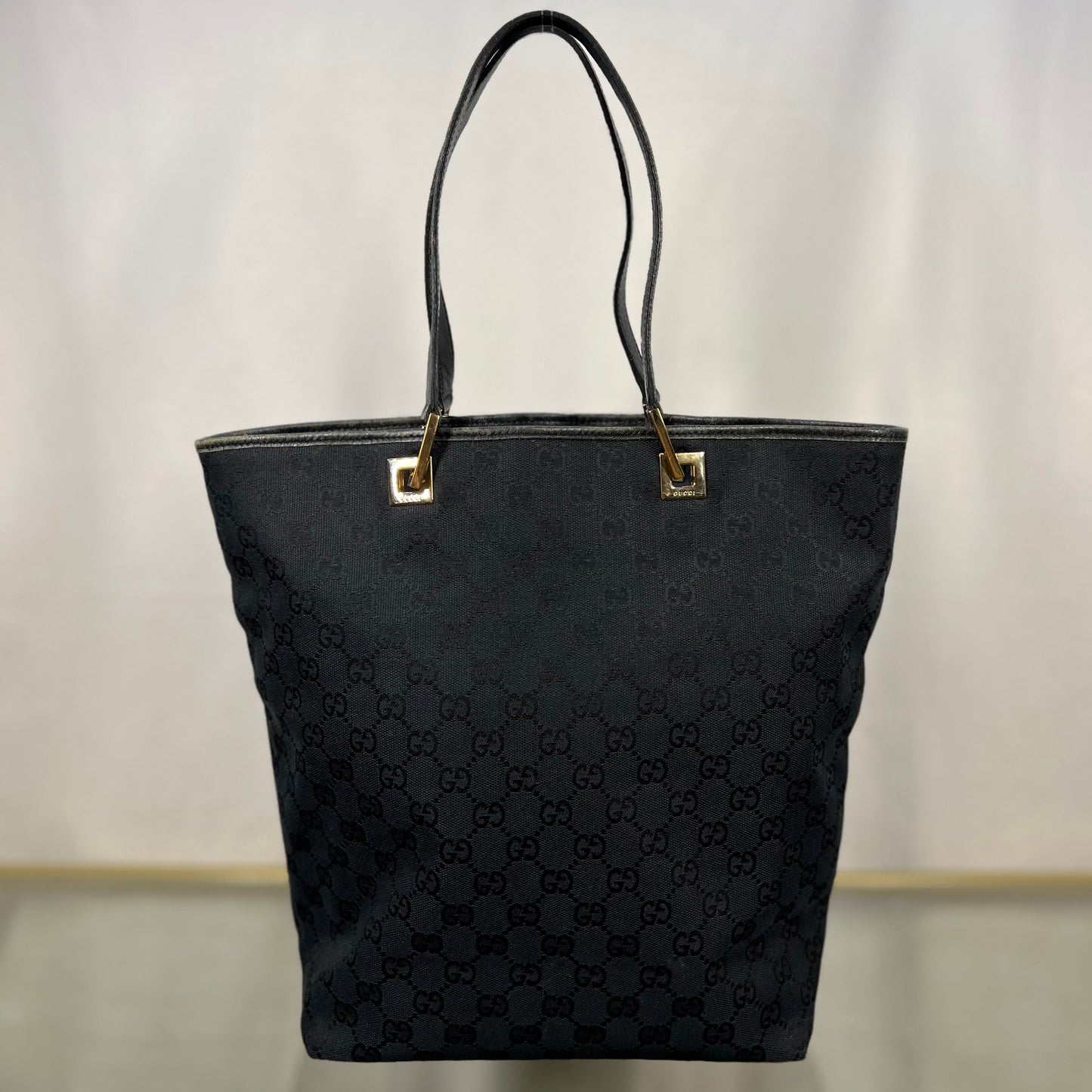 GUCCI Vintage GG Supreme Web Canvas Black Tote