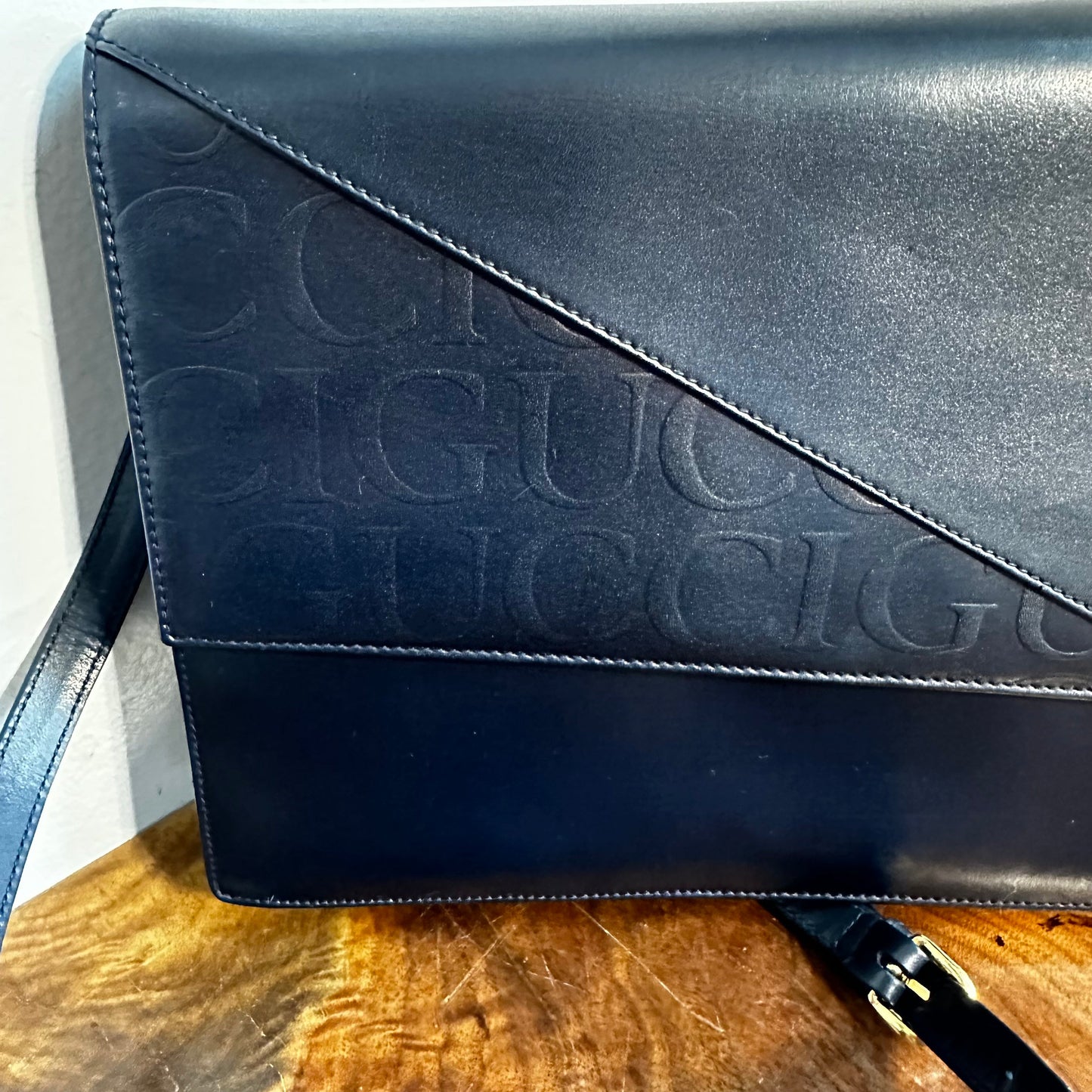 The Swan -Orvis bags Gucci GG Crossbody/Shoulder/Clutch Bag in Navy Leather