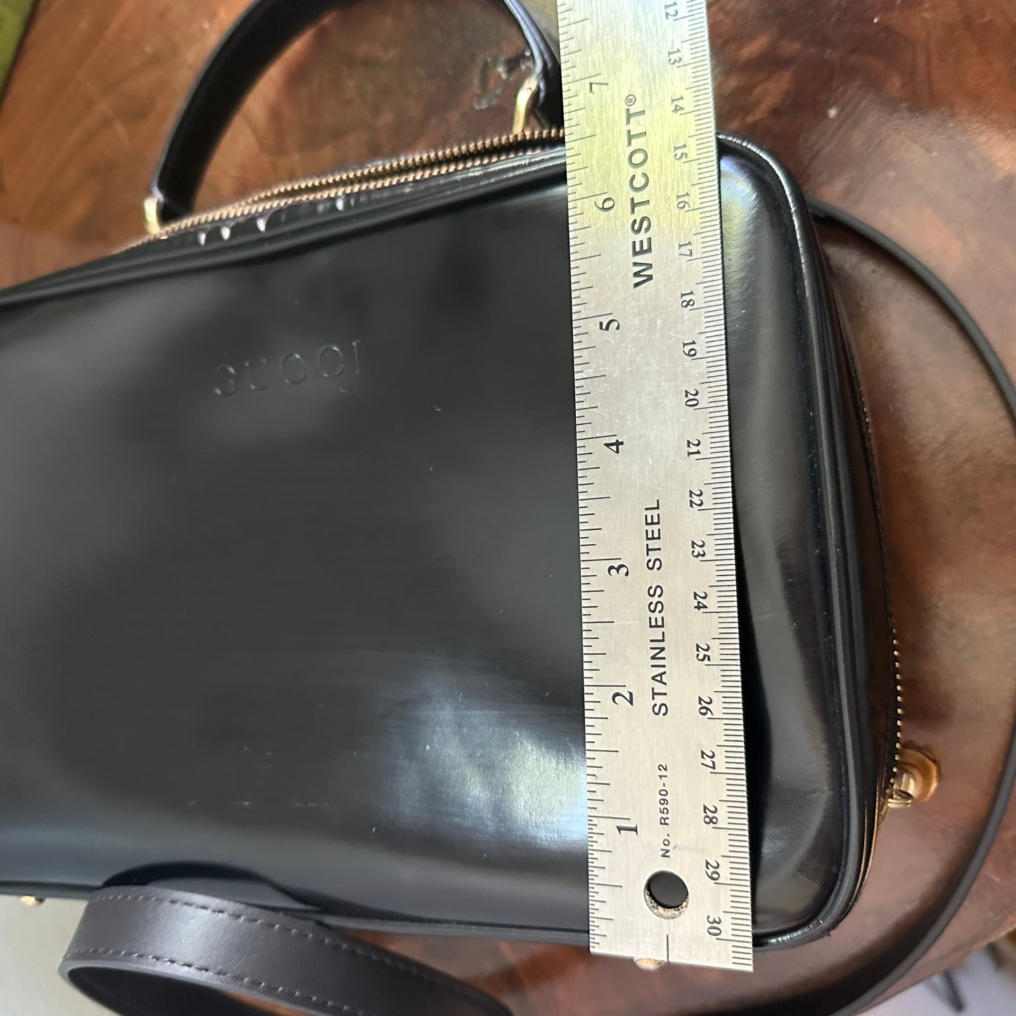 The Junco Crossbody/Clutch - Larger Orvis bags Gucci Bamboo Cosmetic Bag in Black Leather (Vertical)