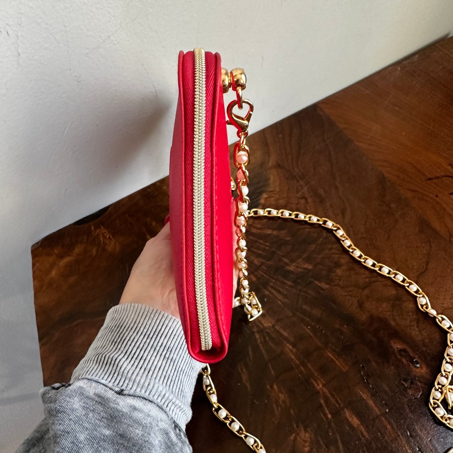 The Junco Crossbody Bag - Christmas Red in Embossed Dior