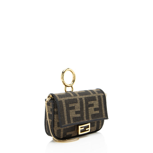 Fendi Zucca Nano Baguette Charm Crossbody