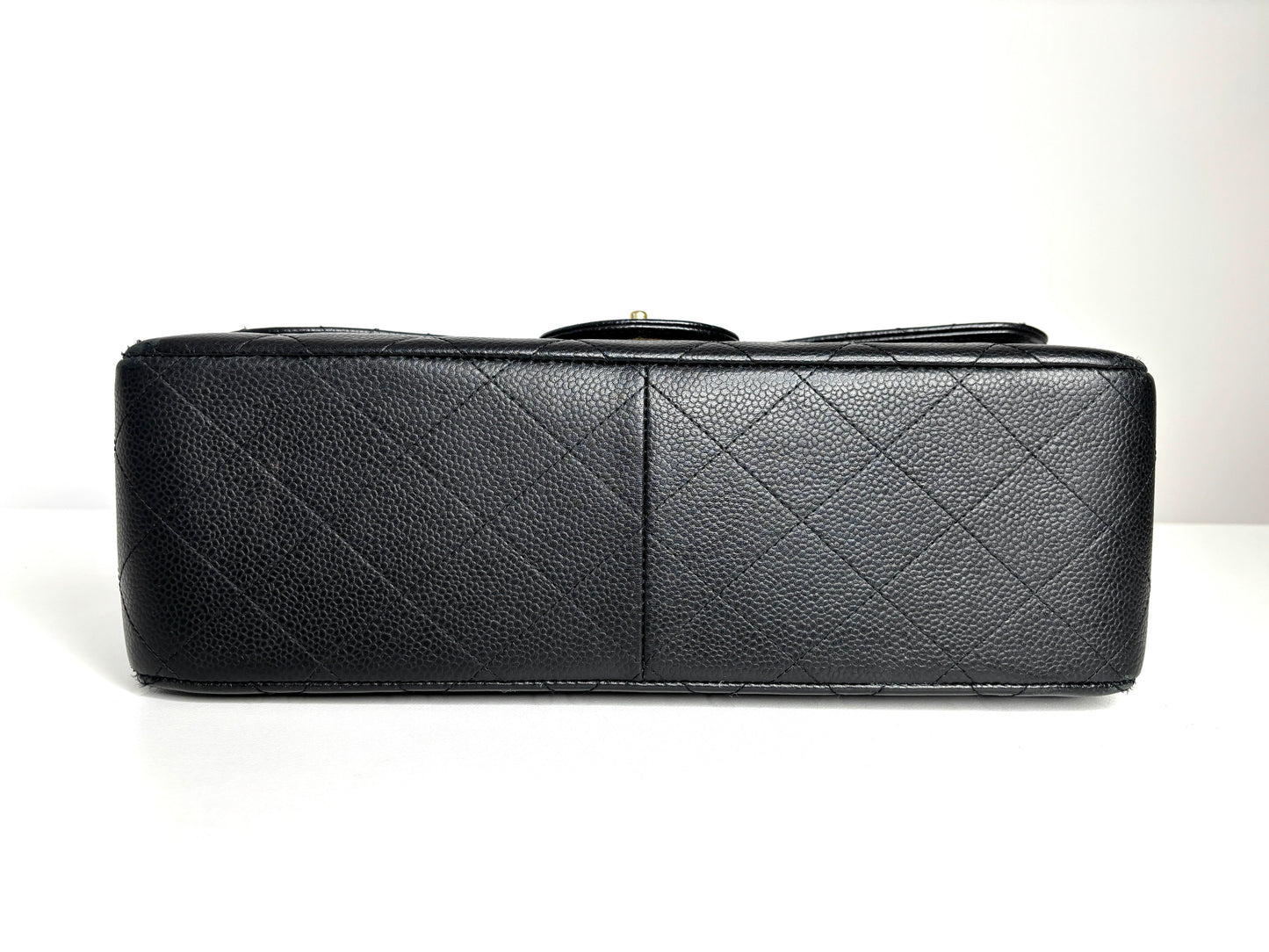 Chanel Jumbo Black Caviar Classic Double Flap Gold Hardware Shoulder Bag 2021 - Preloved