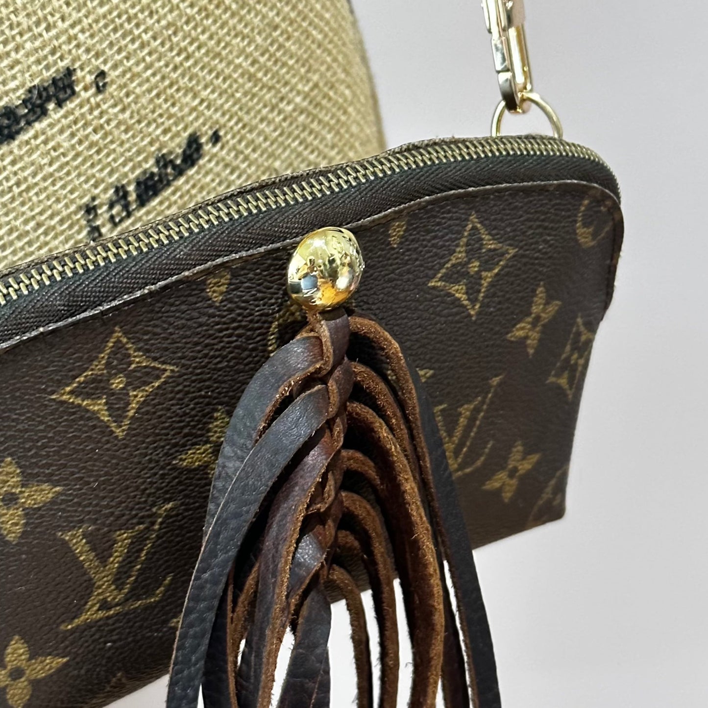The Junco Crossbody Bag -Orvis bags Monogram in Dark Brown Fringe