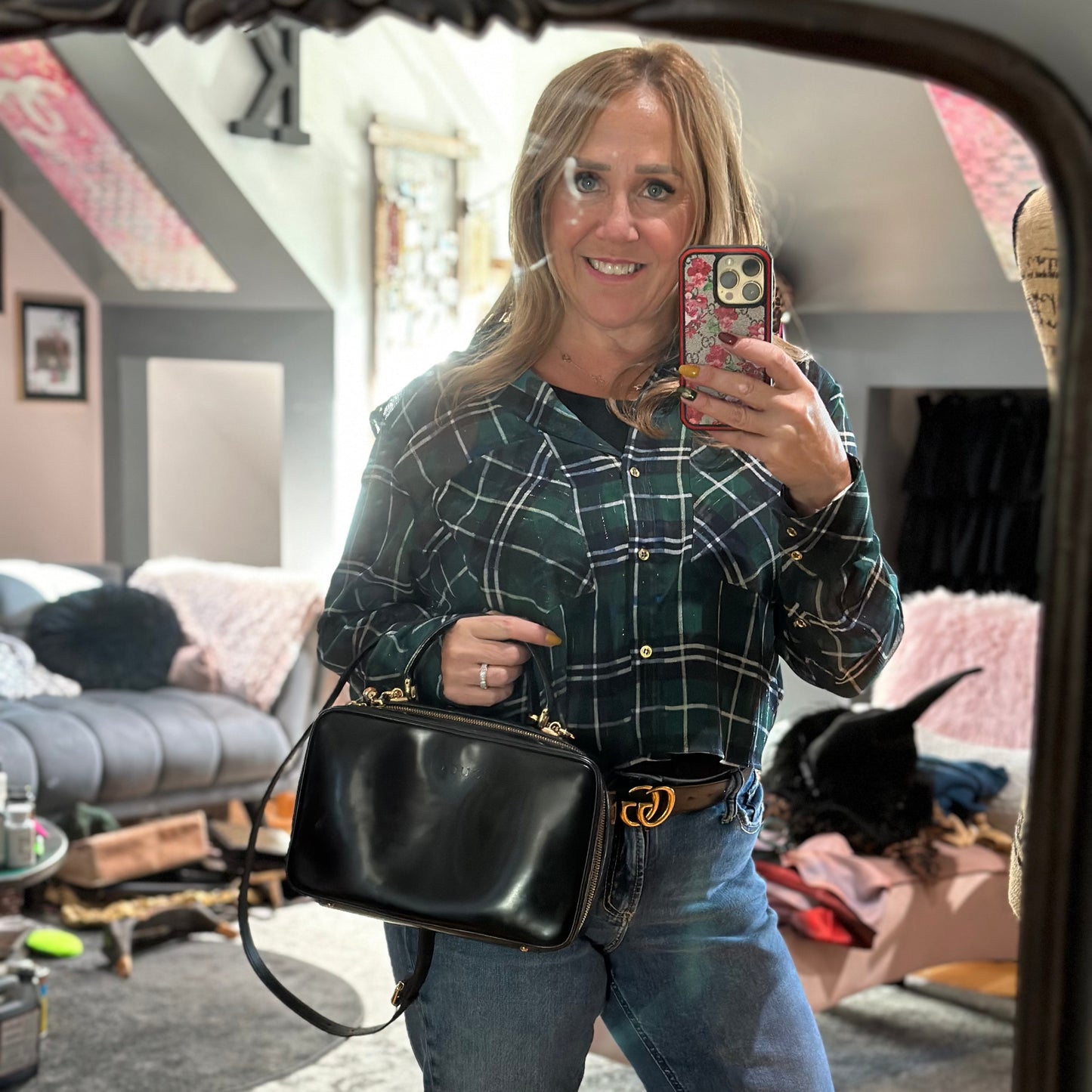 The Junco Crossbody/Clutch - Larger Orvis bags Gucci Bamboo Cosmetic Bag in Black Leather (Vertical)