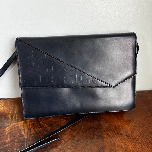 The Swan -Orvis bags Gucci GG Crossbody/Shoulder/Clutch Bag in Navy Leather
