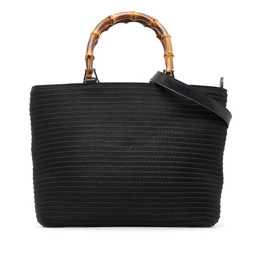 Gucci Bamboo Canvas Satchel (SHG-FgYljs)