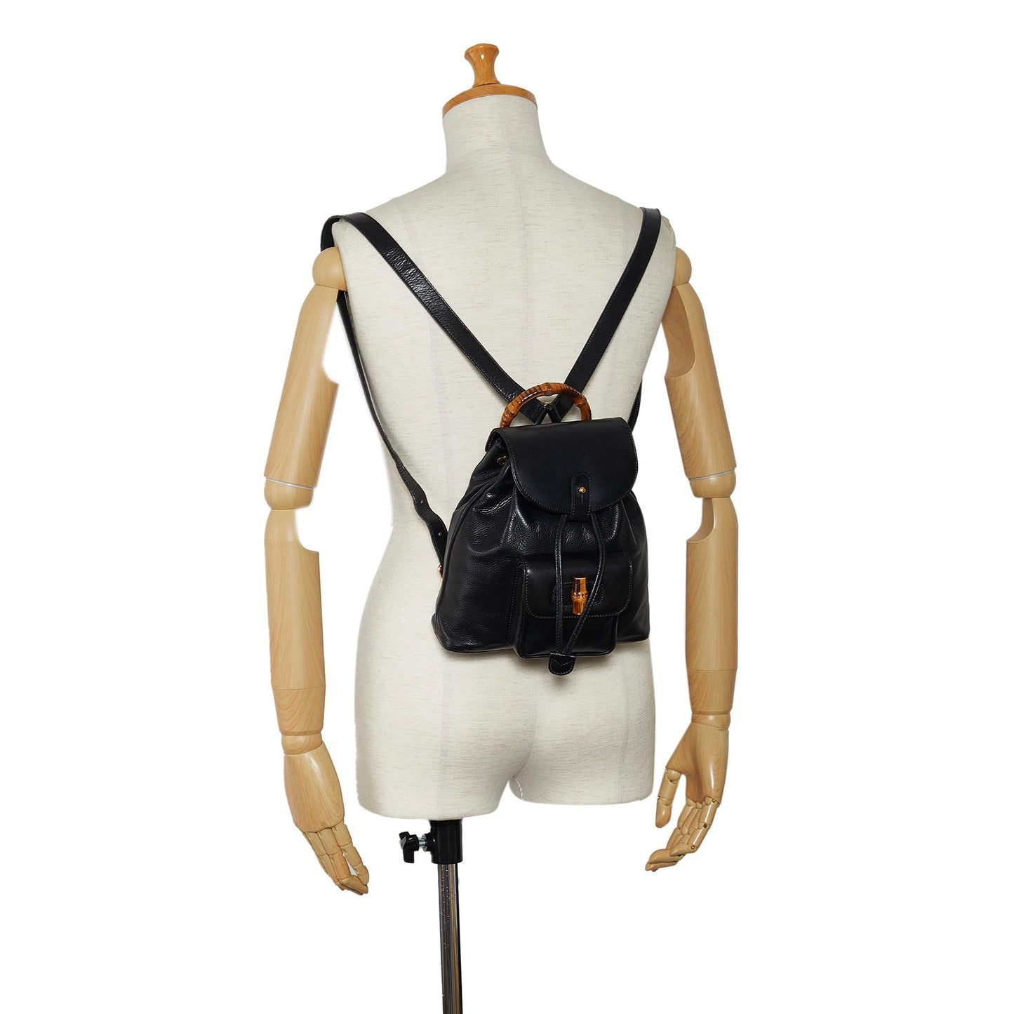 Gucci Bamboo Drawstring Leather Backpack (SHG-quqvrC)
