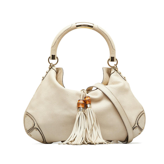Gucci Bamboo Indy Leather Satchel (SHG-VsCzz0)