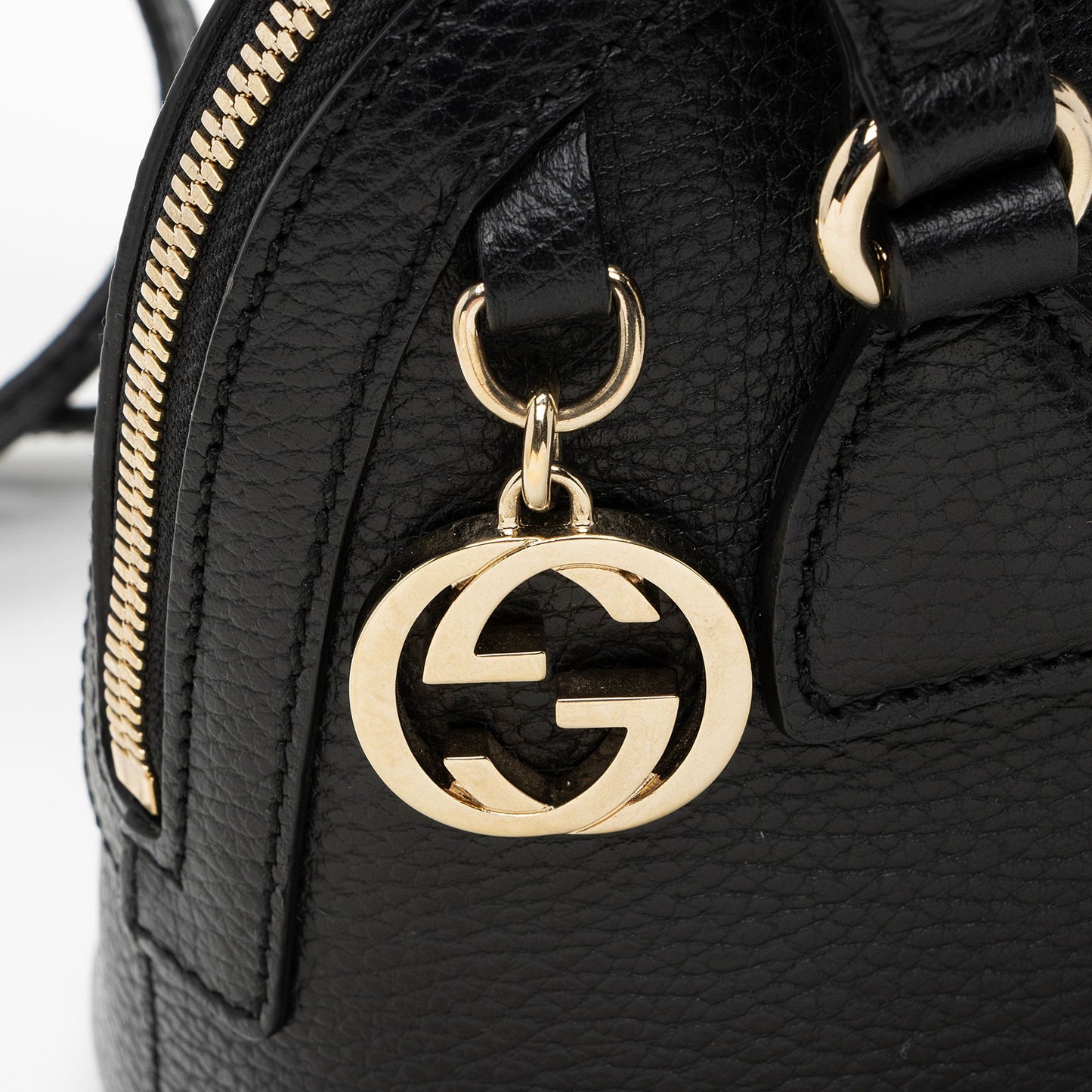 Gucci Leather GG Charm Dome Small Satchel
