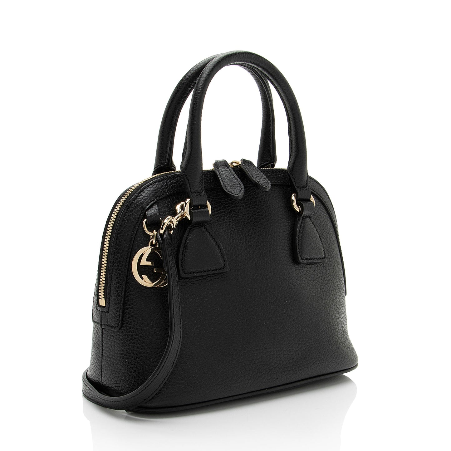 Gucci Leather GG Charm Dome Small Satchel