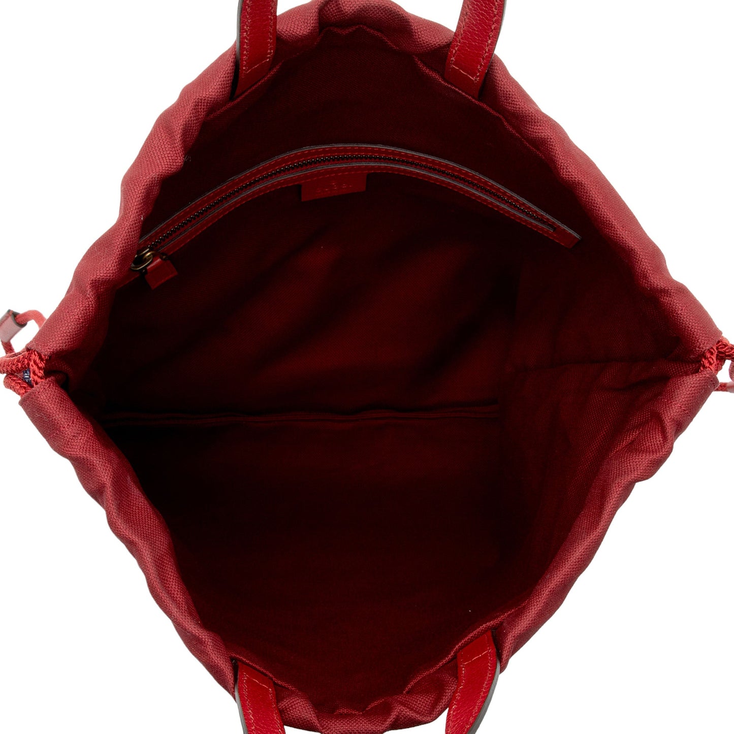 Gucci Canvas Sylvie Stripe Logo Drawstring Backpack (SHF-gz8tRv)