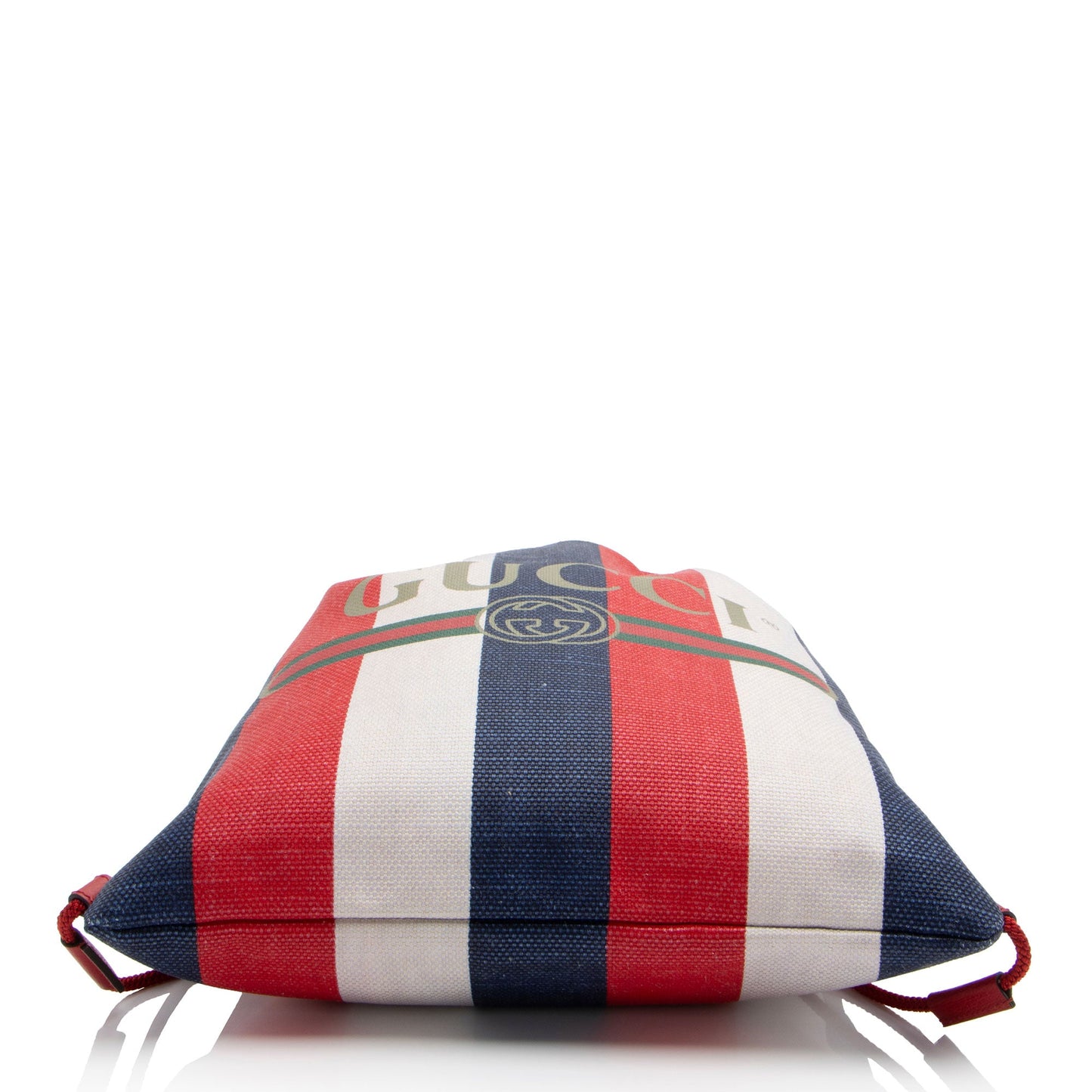 Gucci Canvas Sylvie Stripe Logo Drawstring Backpack