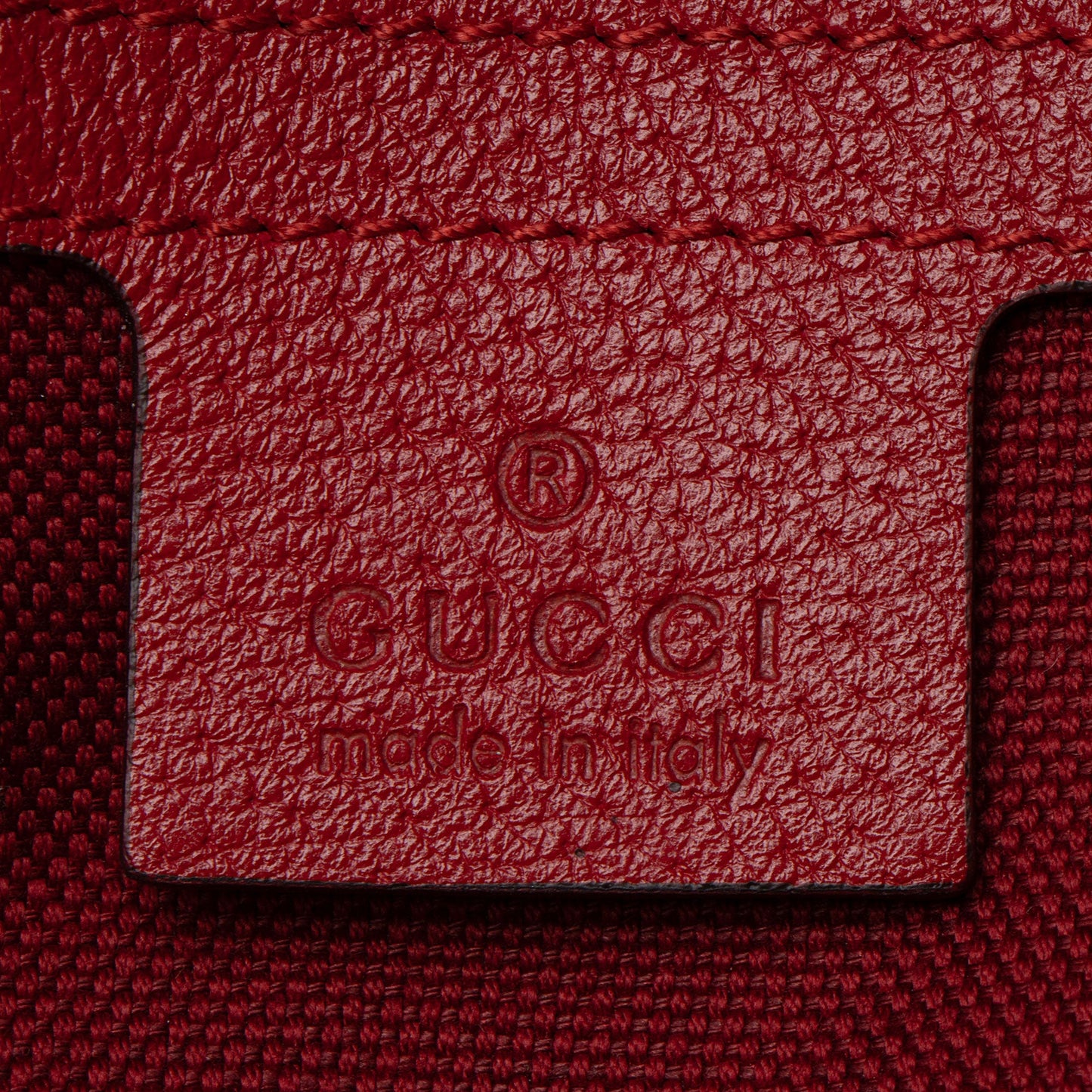 Gucci Canvas Sylvie Stripe Logo Drawstring Backpack