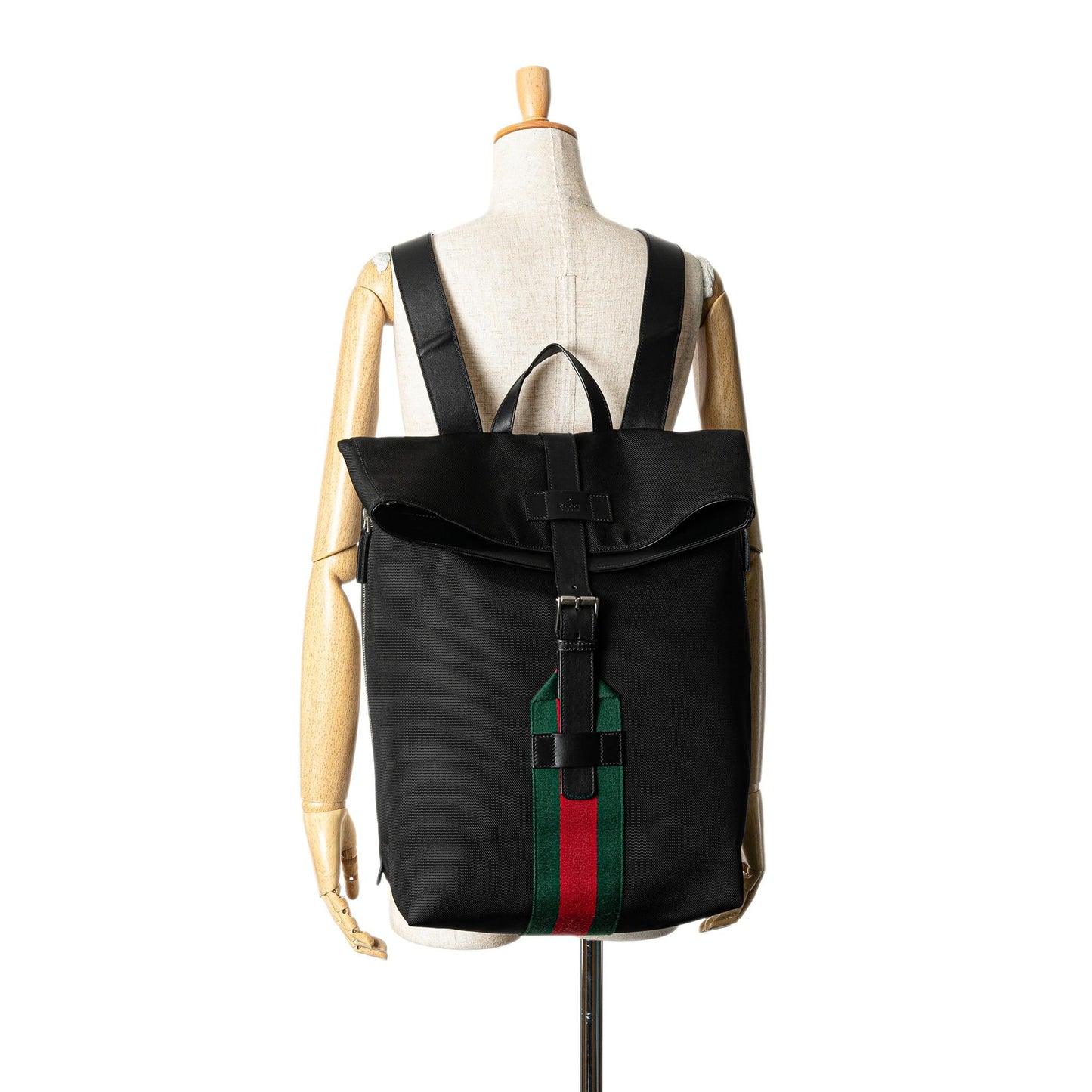 Gucci Canvas Techno Web Fold Over Backpack (SHG-CrNcTN)