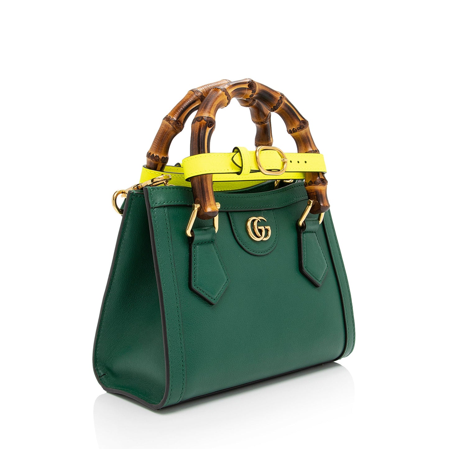 Gucci Cuir Leather Bamboo Diana Mini Tote