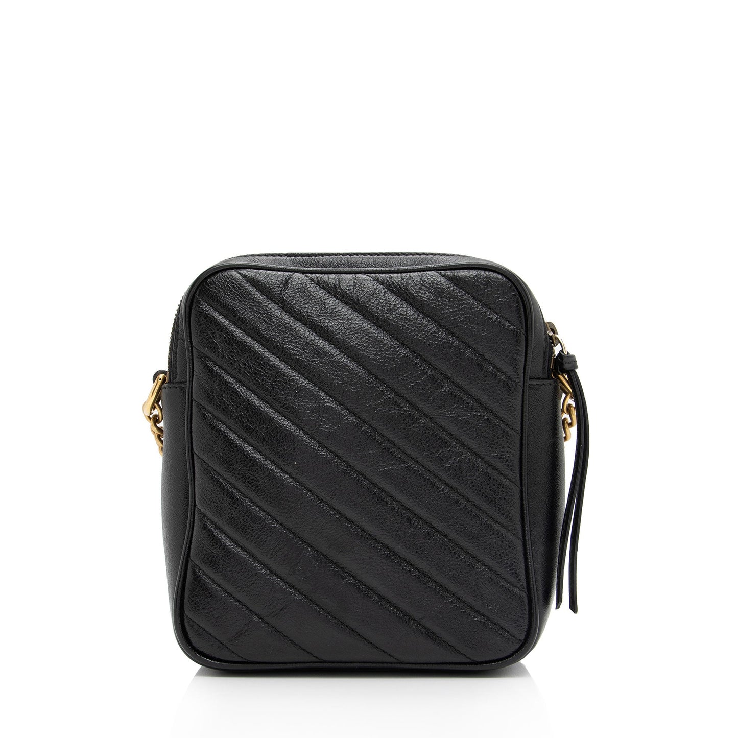 Gucci Diagonal Matelasse Leather GG Marmont Double Zip Mini Camera Bag