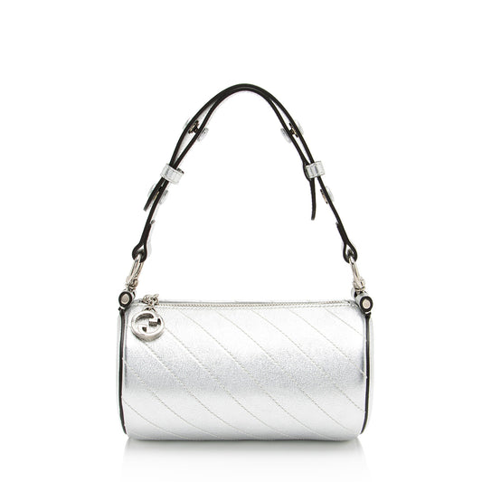 Gucci Metallic Calfskin Blondie Mini Barrel Bag