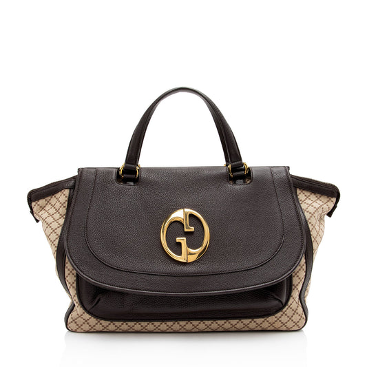 Gucci Diamante Canvas 1973 Medium Tote (SHF-uEOrw8)