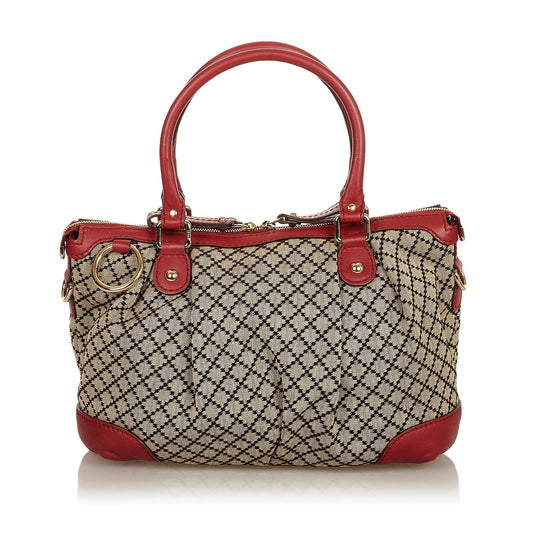 Gucci Diamante Sukey Canvas Satchel (SHG-5dkeD5)